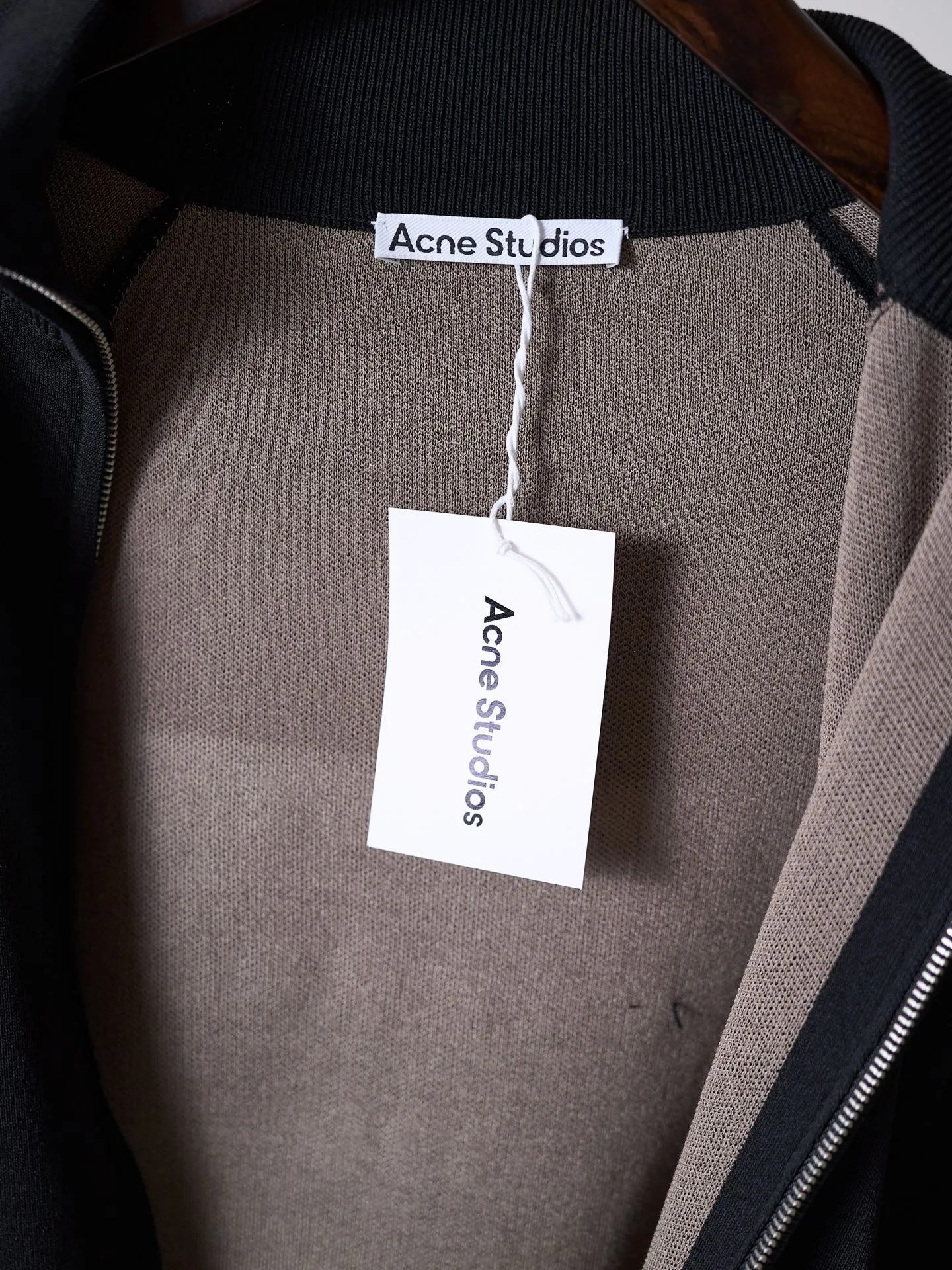 [Real auction] Acne Studios back silicone embossed leather knitted cardigan zipper jacket [In Stock] Purchased and developed S M L